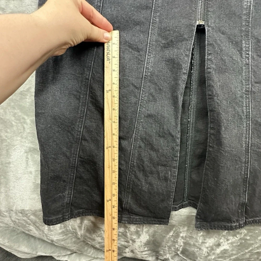 Universal Thread Sleeveless Maxi Dress Women's 10 Black Denim Zip Front